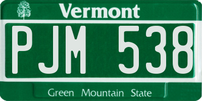 VT license plate PJM538