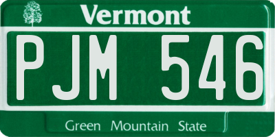 VT license plate PJM546