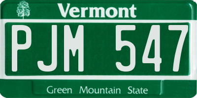 VT license plate PJM547