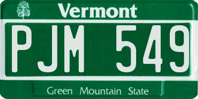 VT license plate PJM549