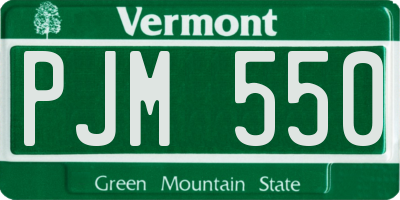 VT license plate PJM550