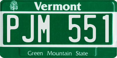 VT license plate PJM551