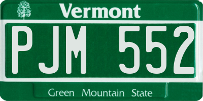 VT license plate PJM552