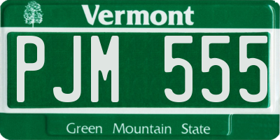 VT license plate PJM555