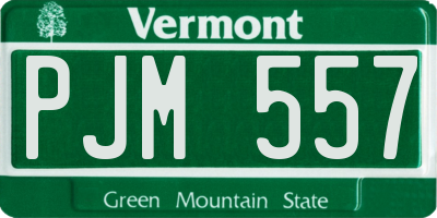 VT license plate PJM557