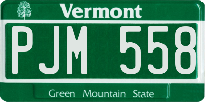 VT license plate PJM558