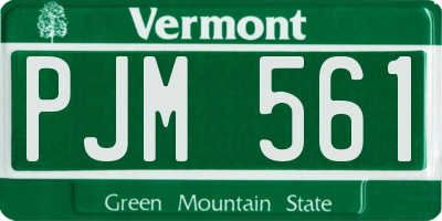 VT license plate PJM561