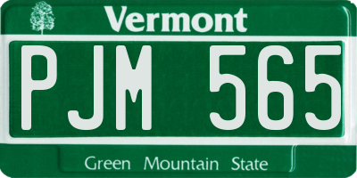 VT license plate PJM565