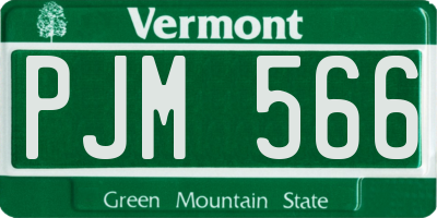 VT license plate PJM566
