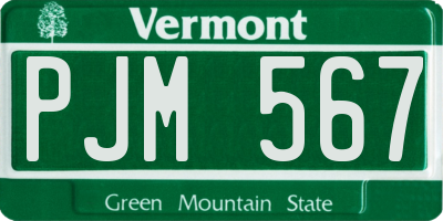 VT license plate PJM567