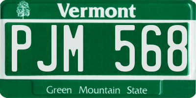 VT license plate PJM568