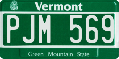 VT license plate PJM569