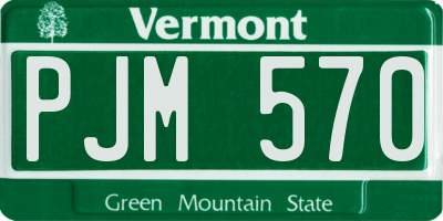 VT license plate PJM570