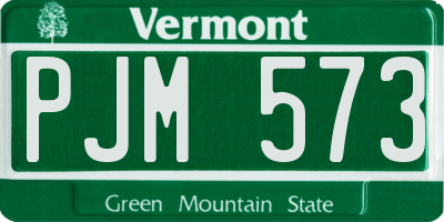 VT license plate PJM573