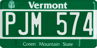 VT license plate PJM574