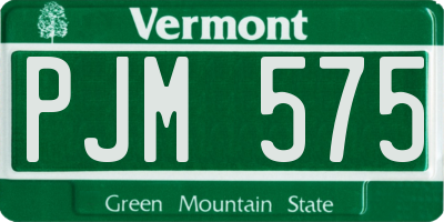 VT license plate PJM575
