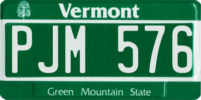 VT license plate PJM576