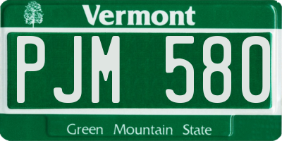 VT license plate PJM580