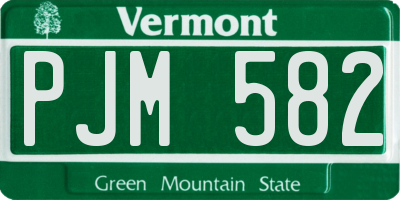 VT license plate PJM582