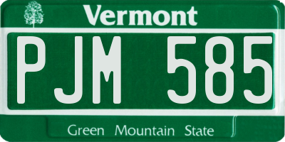 VT license plate PJM585