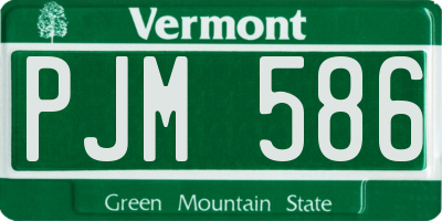 VT license plate PJM586