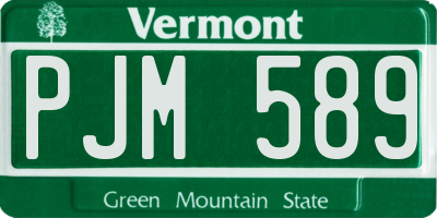 VT license plate PJM589
