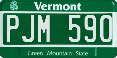 VT license plate PJM590