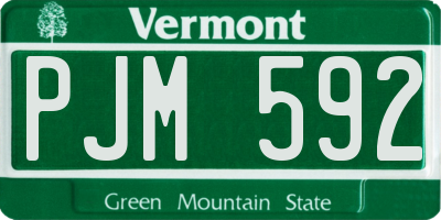 VT license plate PJM592