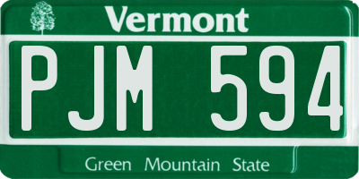 VT license plate PJM594