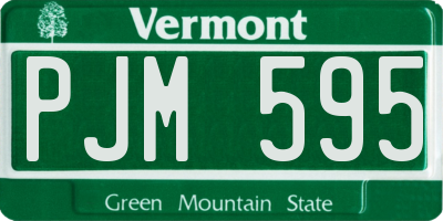 VT license plate PJM595