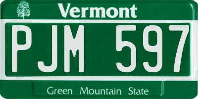 VT license plate PJM597