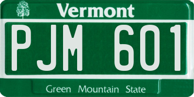 VT license plate PJM601