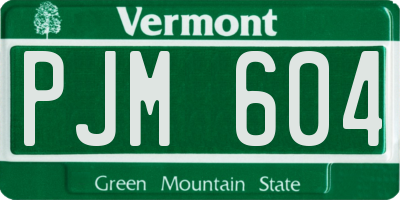 VT license plate PJM604