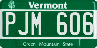 VT license plate PJM606