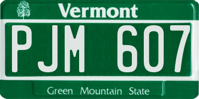 VT license plate PJM607