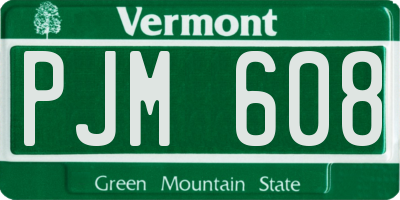 VT license plate PJM608