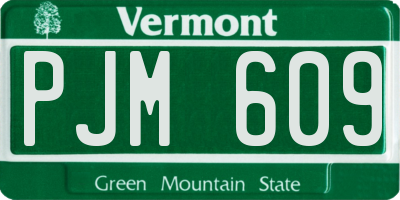 VT license plate PJM609