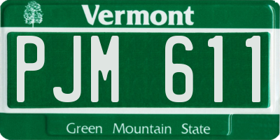 VT license plate PJM611