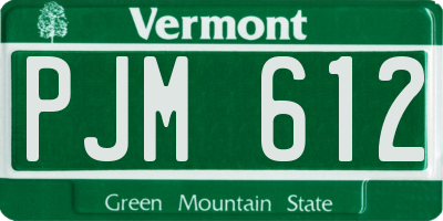 VT license plate PJM612