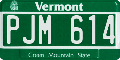 VT license plate PJM614