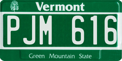 VT license plate PJM616