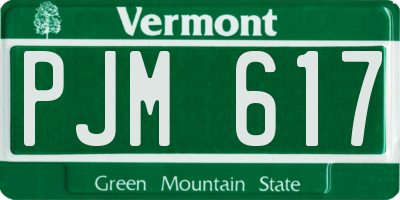 VT license plate PJM617