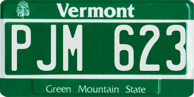 VT license plate PJM623
