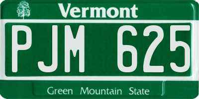 VT license plate PJM625
