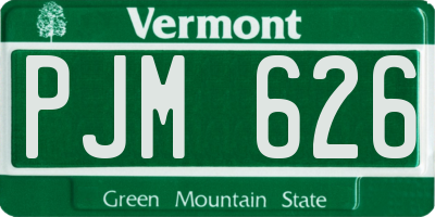 VT license plate PJM626