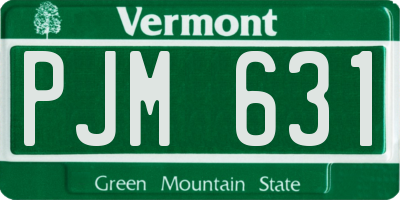 VT license plate PJM631