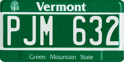 VT license plate PJM632