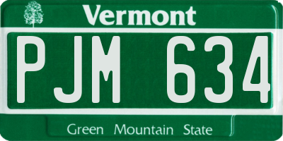 VT license plate PJM634