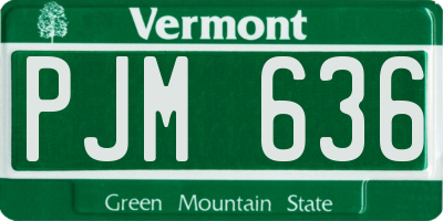 VT license plate PJM636