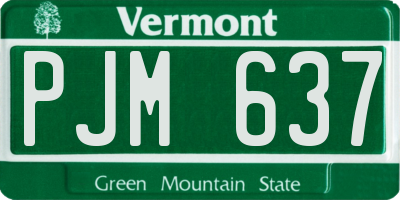 VT license plate PJM637
